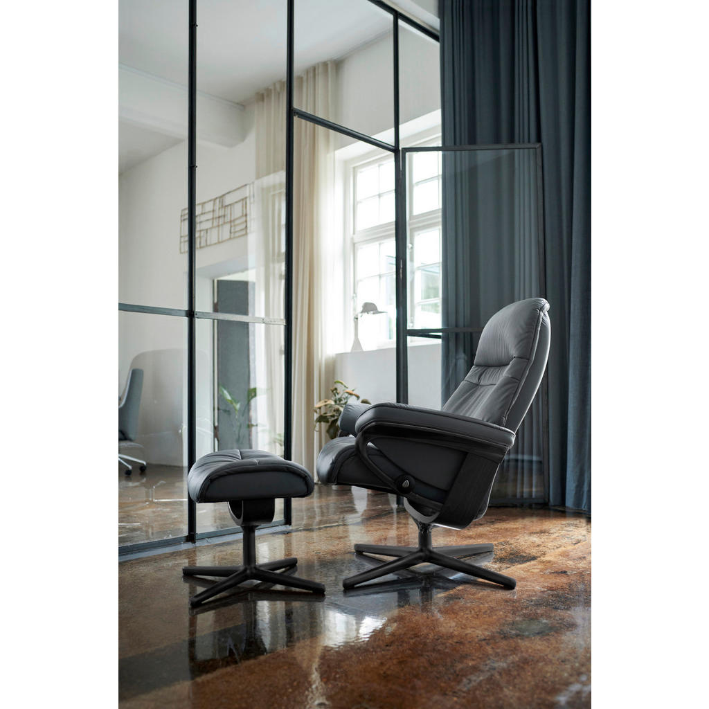 Thumbnail - Stressless Relaxsesselset Sunrise, Dunkelgrau, Holz, Leder, Echtleder, Rindleder, Buche, Schichtholz, 83x105x74 cm, Rela...