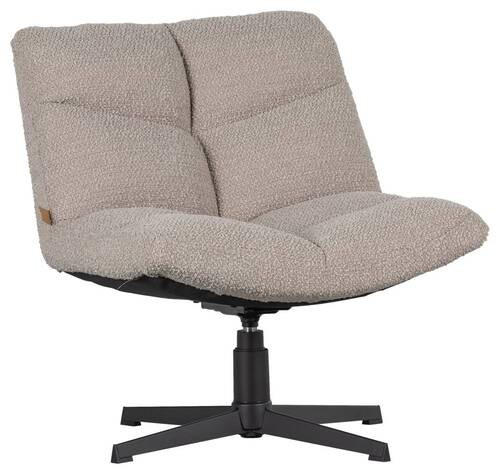 SESSEL Bouclé Sandfarben    - Sandfarben/Schwarz, Design, Textil/Metall (75/80/75cm) - Ambia Home