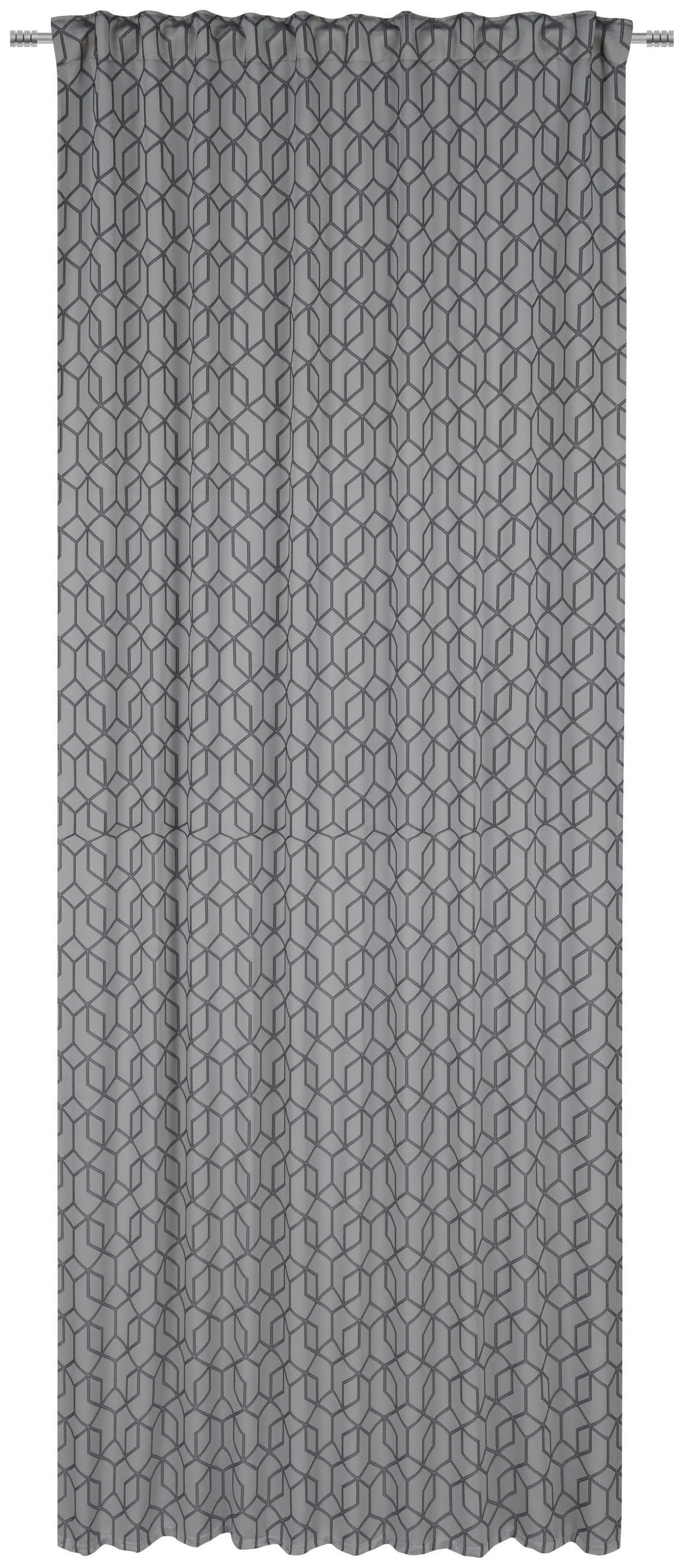 GARDINLÄNGD ej transparent grå 260/140 cm