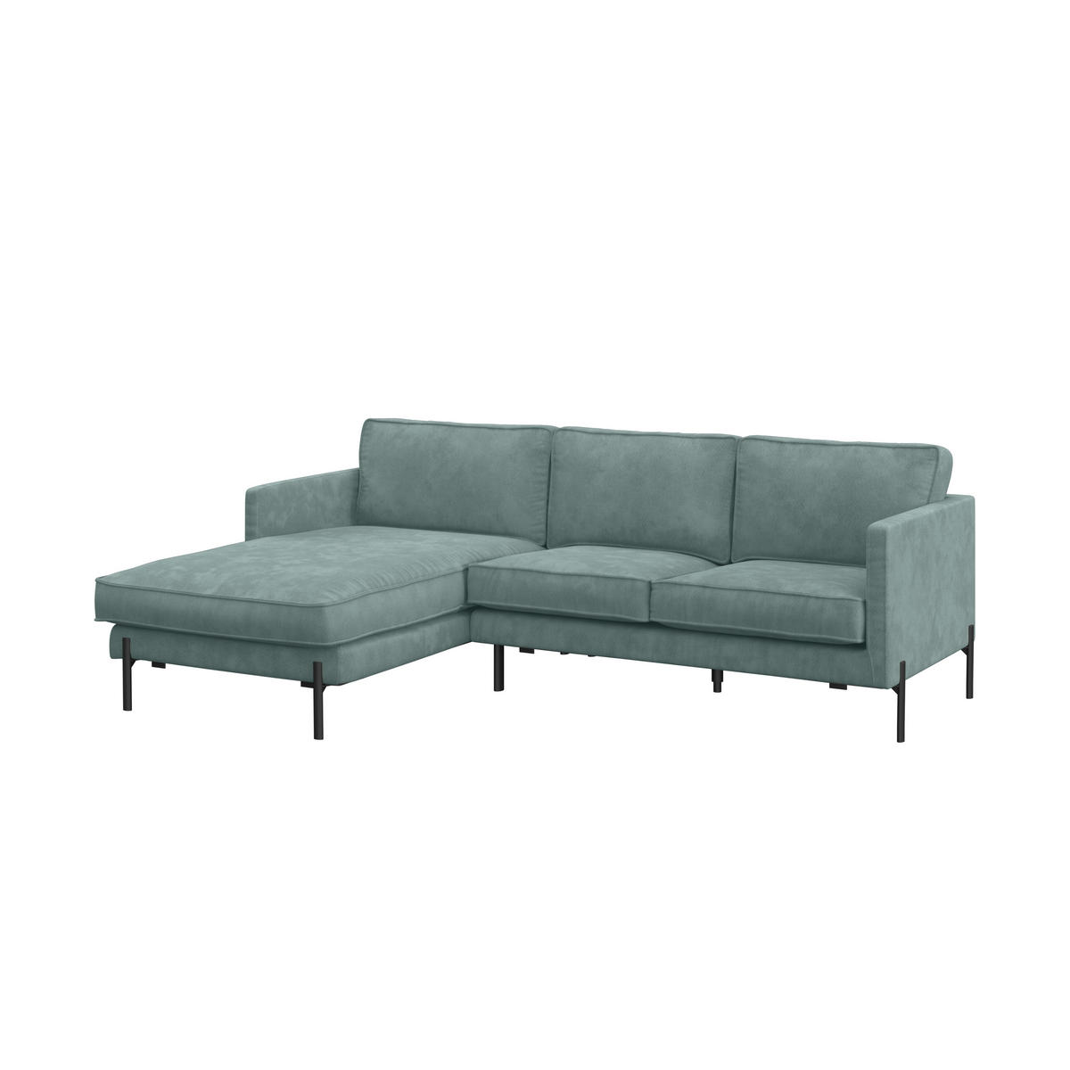 HÖRNSOFFA i flatväv turkos  - turkos/svart, Trend, metall/textil (154/232cm) - Livetastic