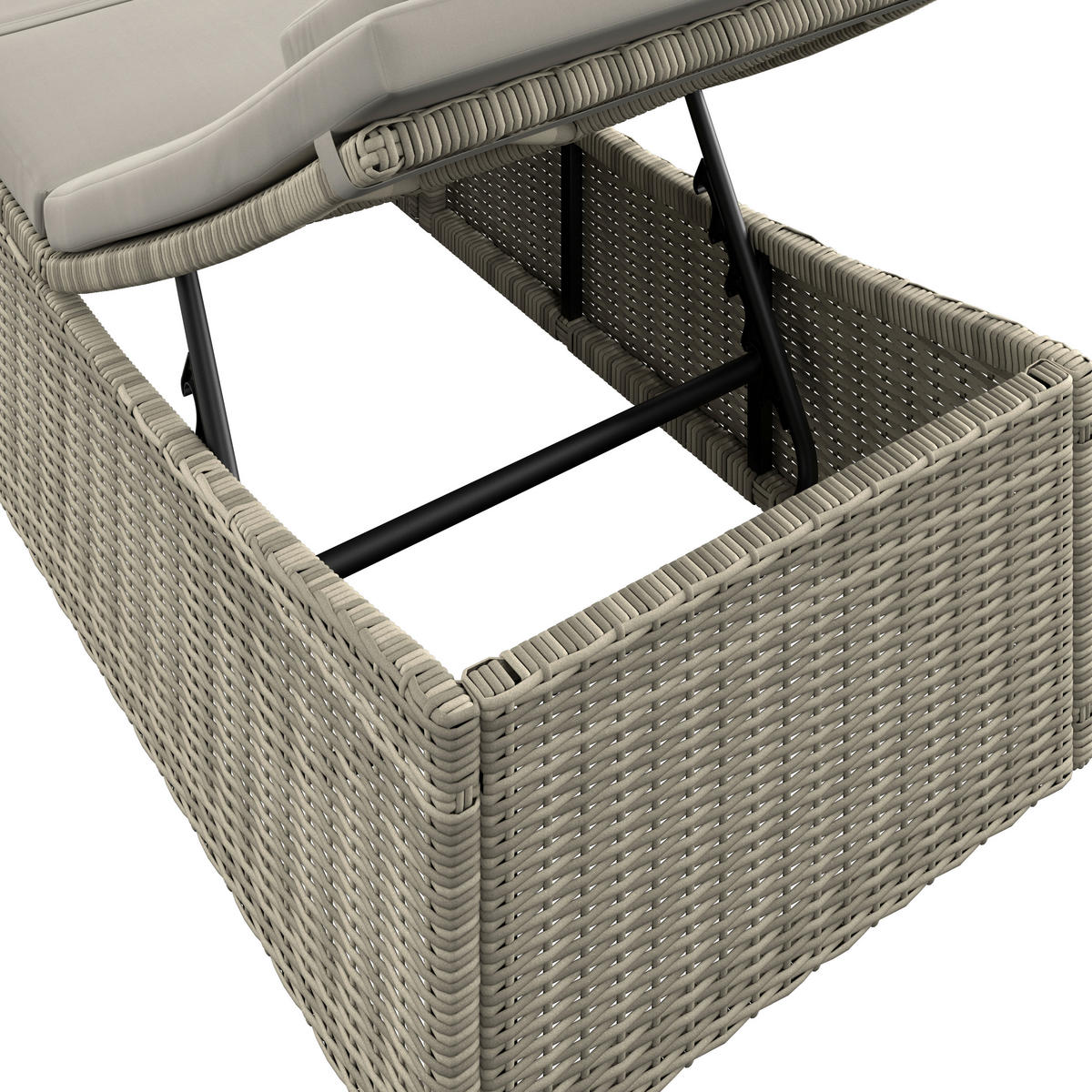 GARTENLIEGE 190/80/60 cm  - Beige, MODERN, Kunststoff/Textil (190/80/60cm) - Ambia Garden