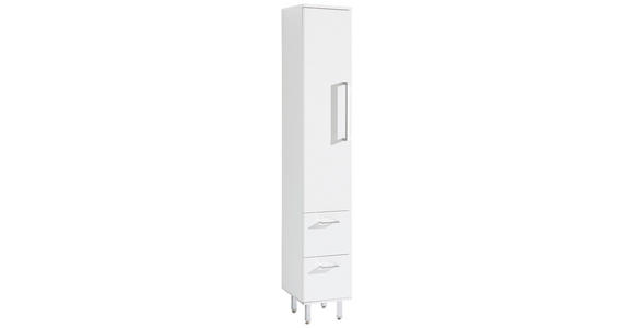 HOCHSCHRANK 30/175/30 cm - Chromfarben/Weiß, KONVENTIONELL, Glas/Holzwerkstoff (30/175/30cm) - Novel