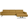 ECKSOFA in Echtleder Senfgelb  - Anthrazit/Senfgelb, Konventionell, Leder/Metall (324/179cm) - Johann Jakob