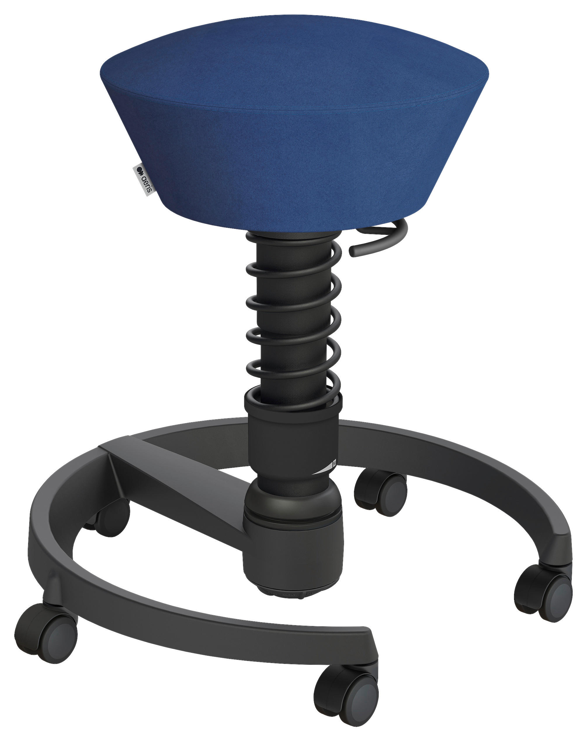 BÜROHOCKER Mikrofaser Blau, Schwarz  - Blau/Schwarz, Basics, Kunststoff/Textil (55/45,66/55cm) - Aeris