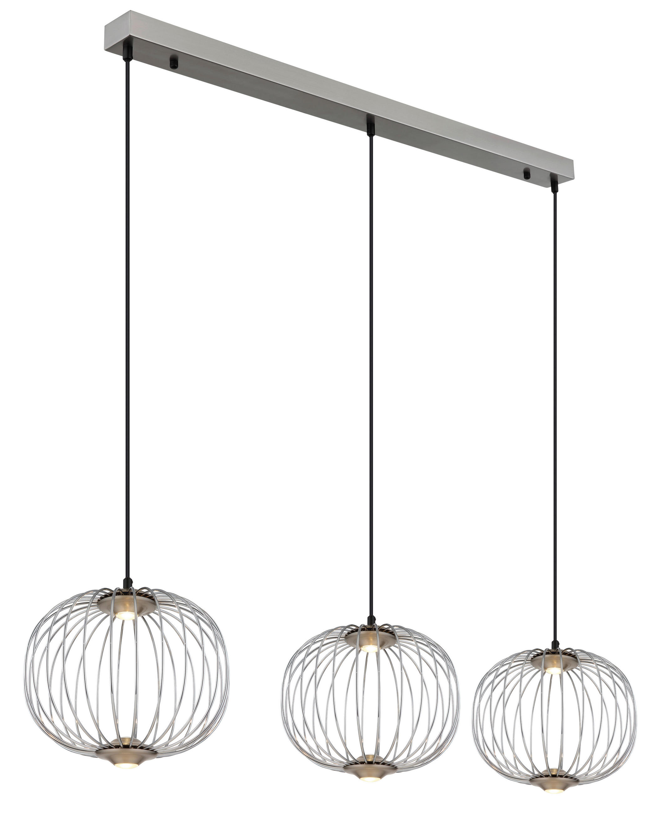 LED-HÄNGELEUCHTE 126/30/150 cm  - Chromfarben/Schwarz, Design, Kunststoff/Metall (126/30/150cm)