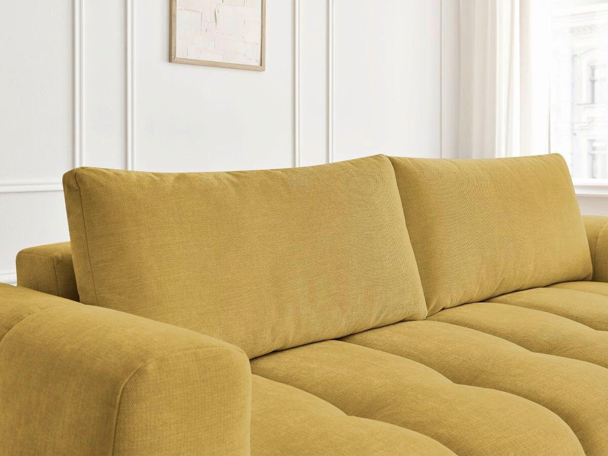 SCHLAFSOFA FUJI Leinenoptik Gelb  inkl.  - Gelb/Schwarz, MODERN, Kunststoff/Textil (251/113/88cm)