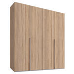 DREHTÜRENSCHRANK 200/216/58 cm 4-türig  - Alufarben/Sonoma Eiche, Design, Holzwerkstoff/Metall (200/216/58cm) - Hom`in