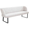 SITZBANK 205/91/66 cm Webstoff Schwarz, Hellgrau  - Hellgrau/Schwarz, Design, Textil/Metall (205/91/66cm) - Novel