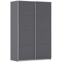 SCHWEBETÜRENSCHRANK 136/210/62 cm 2 Tür(en)-türig Grau  - Alufarben/Grau, KONVENTIONELL, Holzwerkstoff/Kunststoff (136/210/62cm) - home24