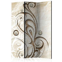 PARAVENT mit 3  Flügel - Hellbraun/Beige, Basics, Holz/Textil (135/172/3cm) - artgeist