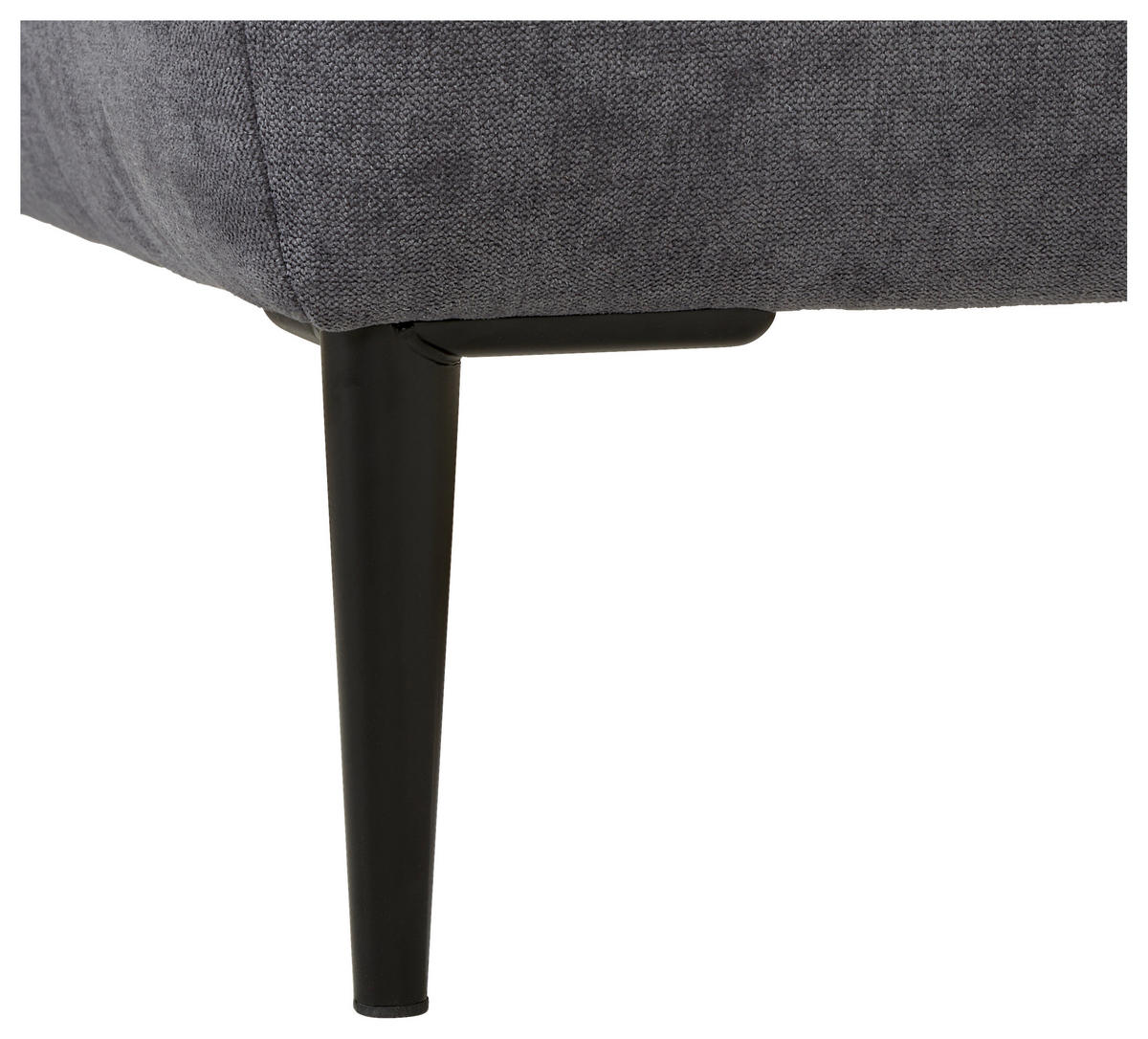 ECKSOFA Dunkelgrau Velours  - Dunkelgrau/Schwarz, KONVENTIONELL, Textil/Metall (226/155cm) - Carryhome