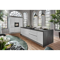 EINBAUKÜCHE   - Weiß/Grau, Design, Holzwerkstoff - Celina