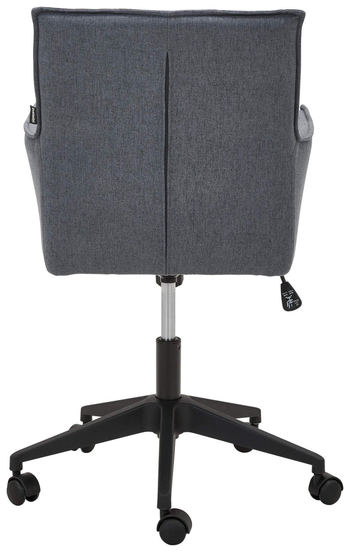 SCAUN ROTATIV  microfibră negru, gri  - negru/gri, Modern, plastic/textil (60/79-90/63cm) - Livetastic