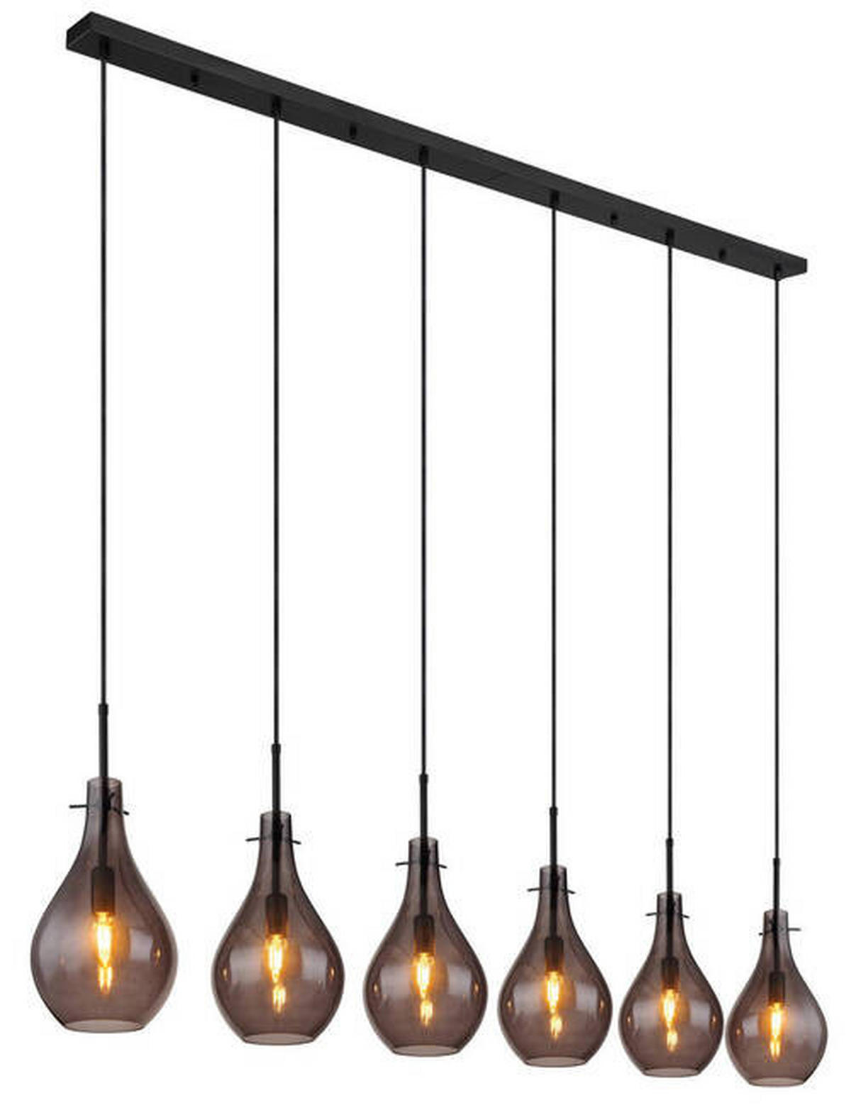 VISEČA SVETILKA     140/18/120 cm         E14 - črna, Design, kovina/steklo (140/18/120cm) - Globo