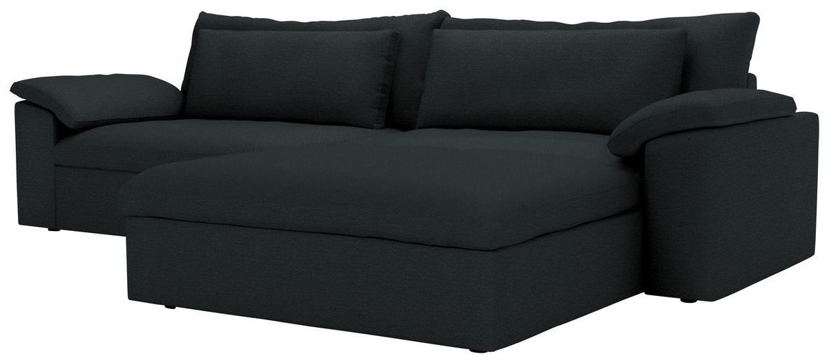 ECKSOFA  Webstoff Schwarz  - Schwarz, Modern, Kunststoff/Textil (306/198cm) - Carryhome