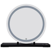 NÁSTENNÉ ZRKADLO 53/10/60 cm  - čierna, Basics, kov/kompozitné drevo (53/10/60cm) - MID.YOU