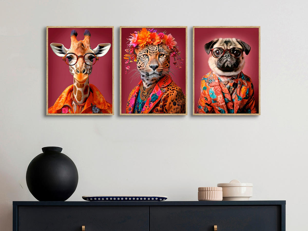 KUNSTDRUCK 30/40 cm  - Eichefarben/Multicolor, LIFESTYLE, Holzwerkstoff (30/40cm) - Monee