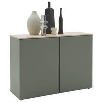 SIDEBOARD  120,2/89/43 cm  - Eichefarben/Schwarz, Design, Holzwerkstoff/Kunststoff (120,2/89/43cm) - Voleo