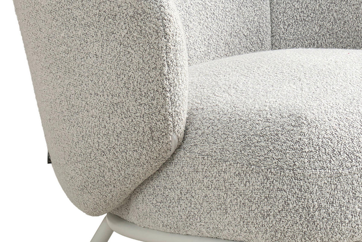 SESSEL in Bouclé Greige, Seidengrau  - Greige/Seidengrau, MODERN, Textil/Metall (73/73/80cm) - Schöner Wohnen