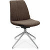 STUHL  in Aluminium Flachgewebe  - Dunkelbraun/Alufarben, Design, Textil/Metall (46/81,5-84,5/55cm) - Johann Jakob