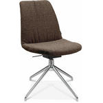 STUHL  in Aluminium Flachgewebe Metall, Textil  - Dunkelbraun/Alufarben, Design, Textil/Metall (46/81,5-84,5/55cm) - Johann Jakob