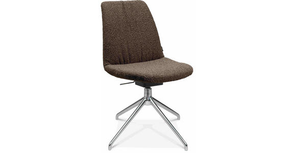 STUHL in Aluminium Flachgewebe Metall, Textil - Dunkelbraun/Alufarben, Design, Textil/Metall (46/81,5-84,5/55cm) - Johann Jakob