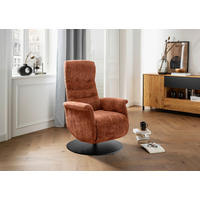 RELAXSESSEL LATINA Kopfteilverstellung, Fußteilverstellung, Rücken echt    - Rostfarben/Schwarz, MODERN, Textil/Metall (72/118/85-165cm) - Livetastic