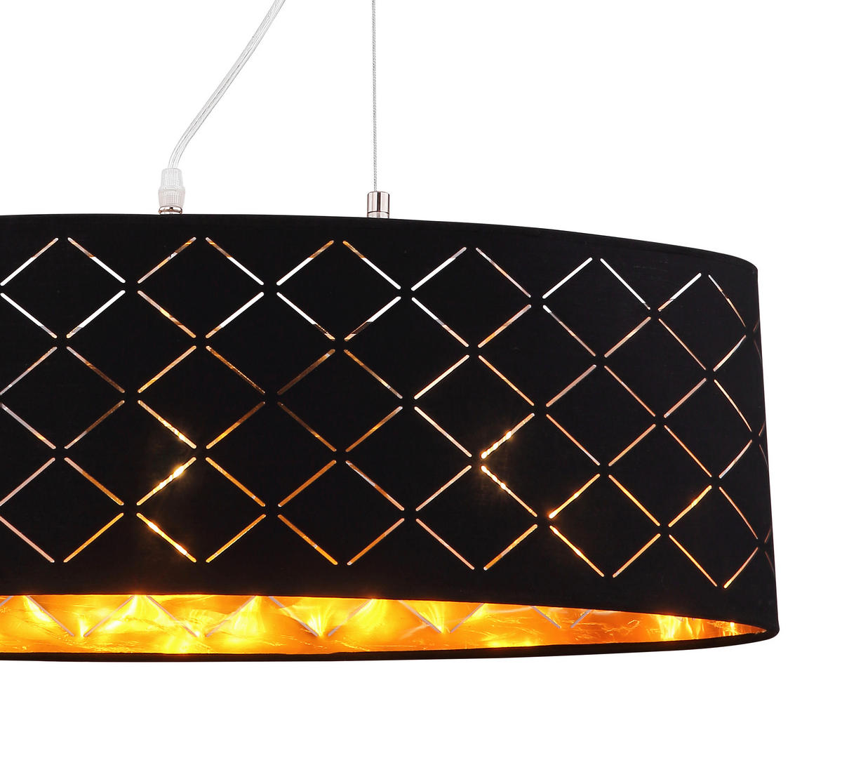 HÄNGELEUCHTE 65/25/140 cm  - Goldfarben/Schwarz, Basics, Textil/Metall (65/25/140cm) - Globo