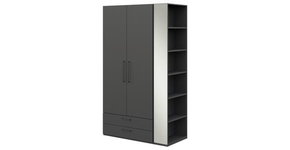 KLEIDERSCHRANK  in Anthrazit, Graphitfarben  - Anthrazit/Graphitfarben, Design, Holzwerkstoff/Metall (126,3/213,6/59,3cm) - Cantus
