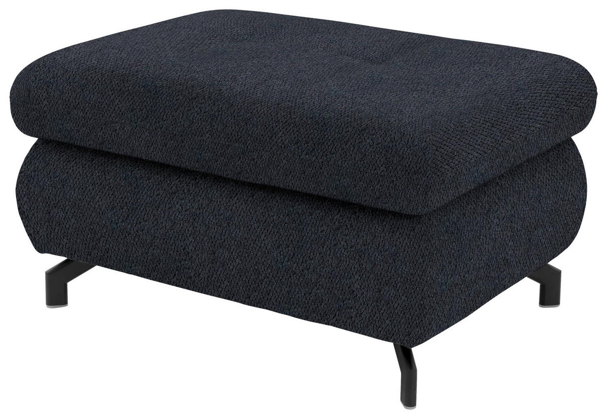 ECKSOFA in Chenille Schwarz  - Schwarz, Design, Textil/Metall (220/310cm) - Beldomo Style