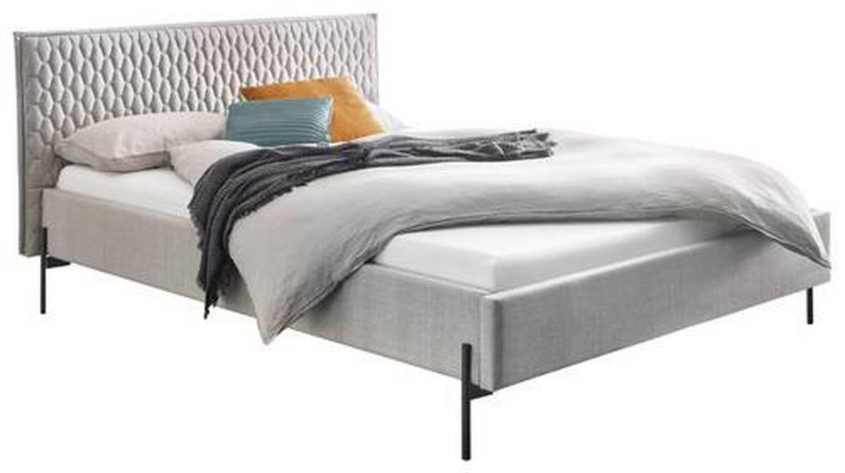 POLSTERBETT 160/200 cm  in Grau  - Anthrazit/Grau, Design, Textil/Metall (160/200cm) - Hasena