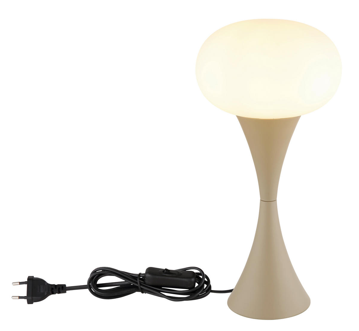 STOLNÍ LAMPA, E14, 18/36,9 cm  - bílá/opál, Design, kov/plast (18/36,9cm) - Globo