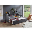 AUSZIEHBETT 90-180/200 cm  in Anthrazit  - Anthrazit/Buchefarben, KONVENTIONELL, Holzwerkstoff (90-180/200cm) - Carryhome