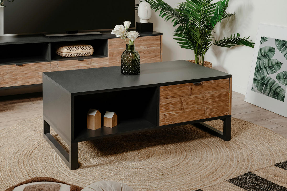 COUCHTISCH in Holzwerkstoff 108/45/60 cm  - Hellbraun/Anthrazit, Design, Holzwerkstoff/Kunststoff (108/45/60cm) - MID.YOU