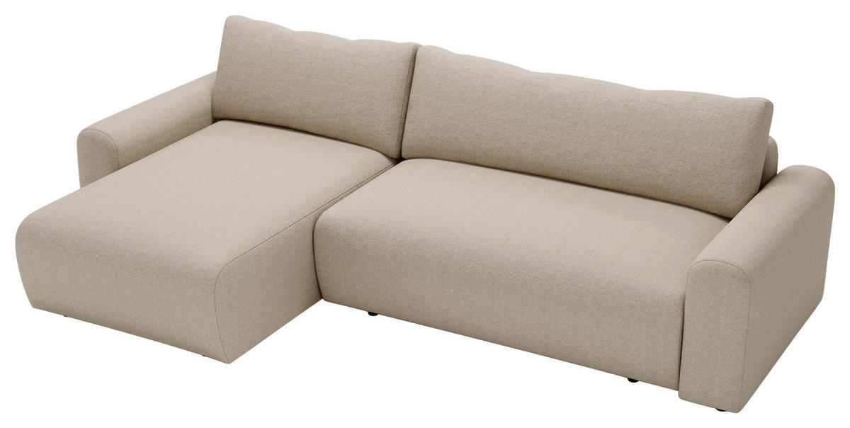 ECKSOFA Hellbraun  - Hellbraun/Creme, Design, Kunststoff/Textil (246/150cm) - Livetastic