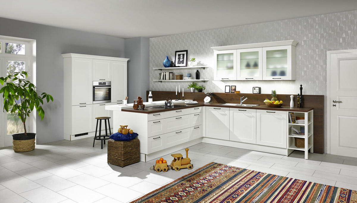 KUHINJA PO MERI - bela, Design, leseni material - Moderano