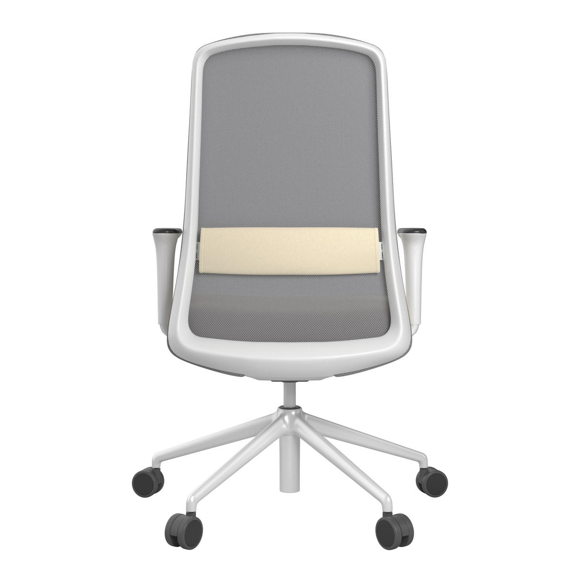DREHSTUHL Grau, Weiß, Beige  - Beige/Weiß, MODERN, Leder/Kunststoff (70/103-115/70cm)