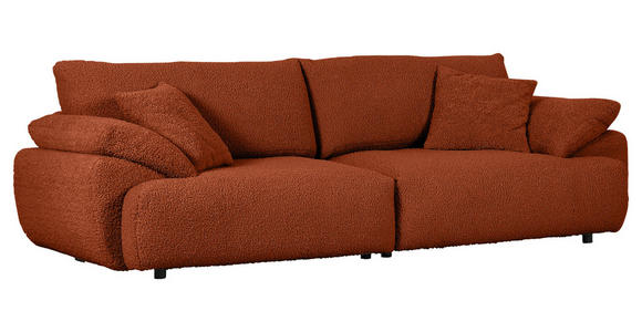 BIGSOFA in Plüsch Rostfarben  - Rostfarben/Schwarz, MODERN, Kunststoff/Textil (290/68/117cm) - Carryhome