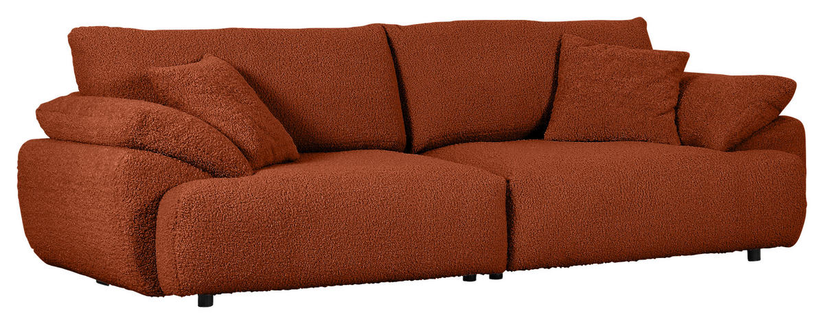 BIG SOFFA i plysch rostfärgad  - svart/rostfärgad, Modern, textil/plast (290/68/117cm) - MID.YOU