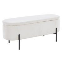 HOCKERBANK 110/44/40 cm   - Beige/Schwarz, MODERN, Textil/Metall (110/44/40cm) - Livetastic