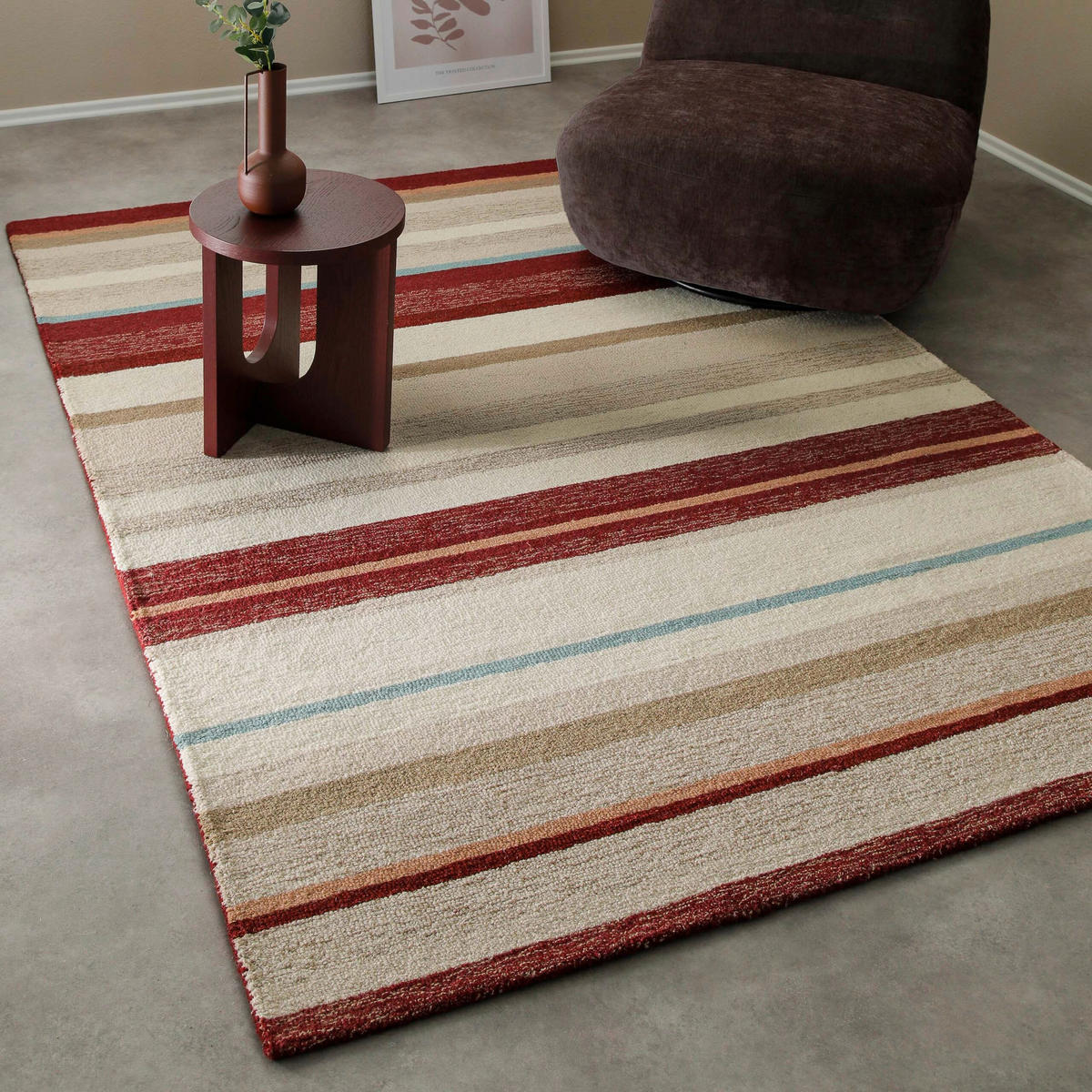 FLACHWEBETEPPICH 140/200 cm Sally Creme, Bordeaux, Beige  - Bordeaux/Beige, KONVENTIONELL, Textil (140/200cm)