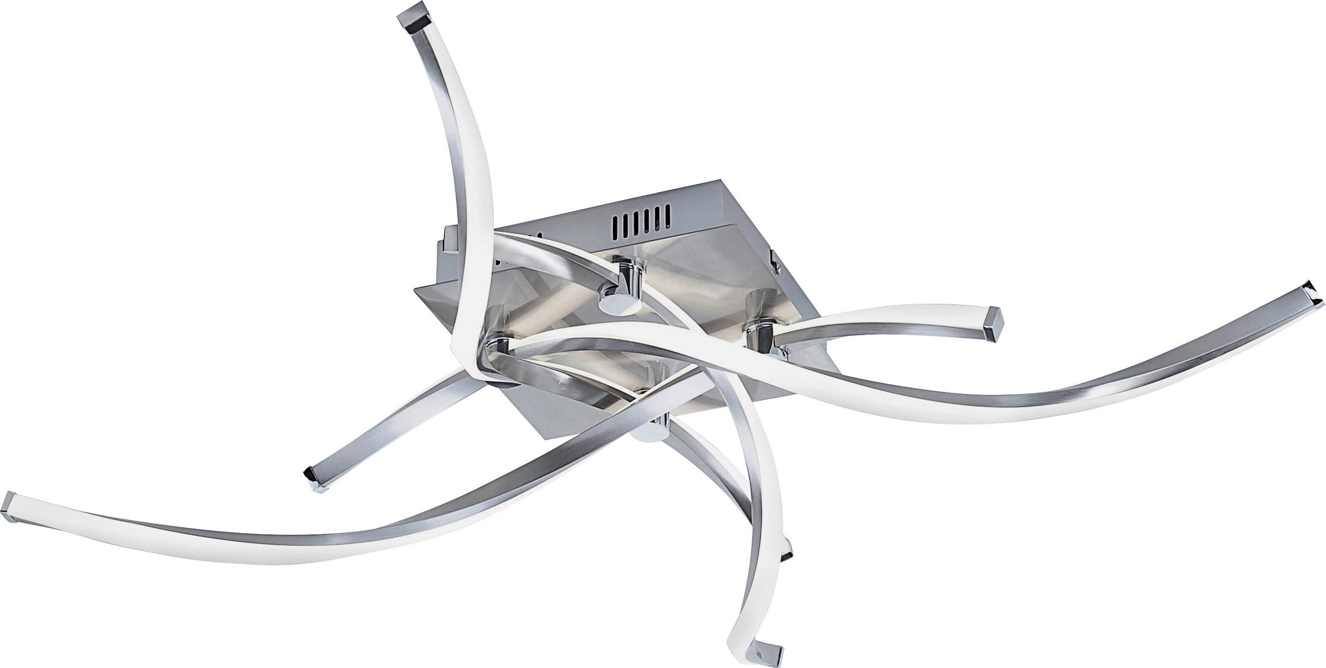 LED-DECKENLEUCHTE 78/78/17 cm - Nickelfarben, Design, Metall (78/78/17cm)
