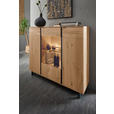 HIGHBOARD Eichefarben  139/127/44 cm  - Eichefarben/Anthrazit, Natur, Glas/Holz (139/127/44cm) - Valnatura