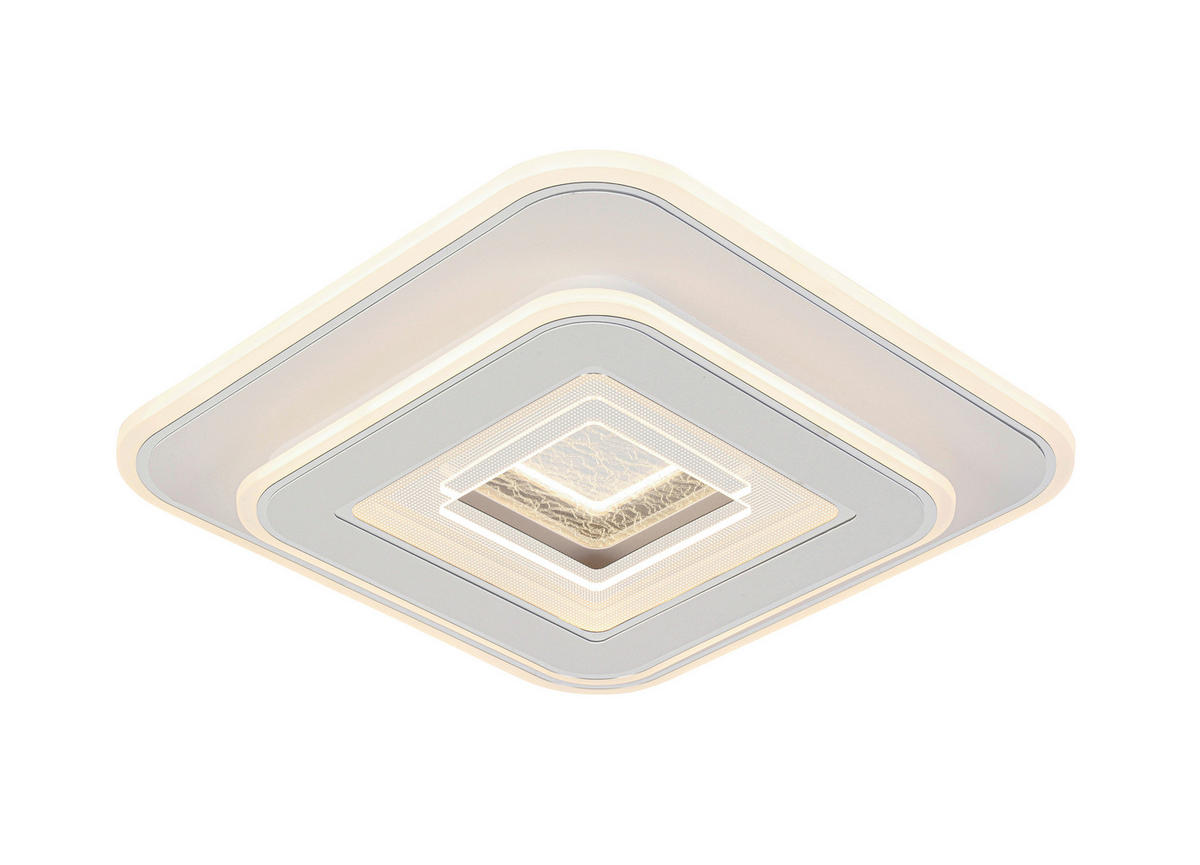 STROPNÍ LED SVÍTIDLO, 35/35/6 cm - bílá/barvy chromu, Basics, kov/plast (35/35/6cm) - Novel