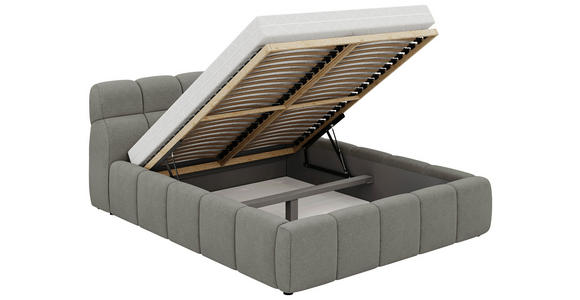 POLSTERBETT Lattenrost, Bettkasten 160/200 cm in Greige - Greige/Schwarz, Design, Holz/Kunststoff (160/200cm) - Esposa