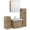 BADEZIMMER 5-teilig  in 148 cm  - Chromfarben/Eichefarben, KONVENTIONELL, Glas/Keramik (148cm) - Pelipal