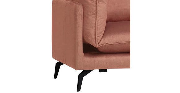 ECKSOFA Orange Samt - Schwarz/Orange, Design, Textil/Metall (241/200cm) - Carryhome