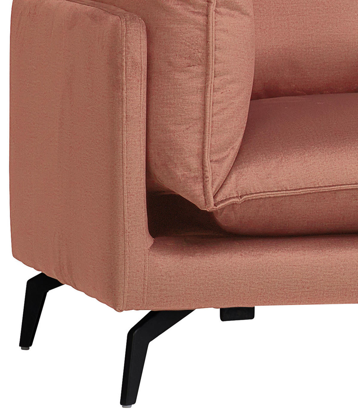 ECKSOFA in Samt Orange  - Schwarz/Orange, Design, Textil/Metall (241/200cm) - Carryhome