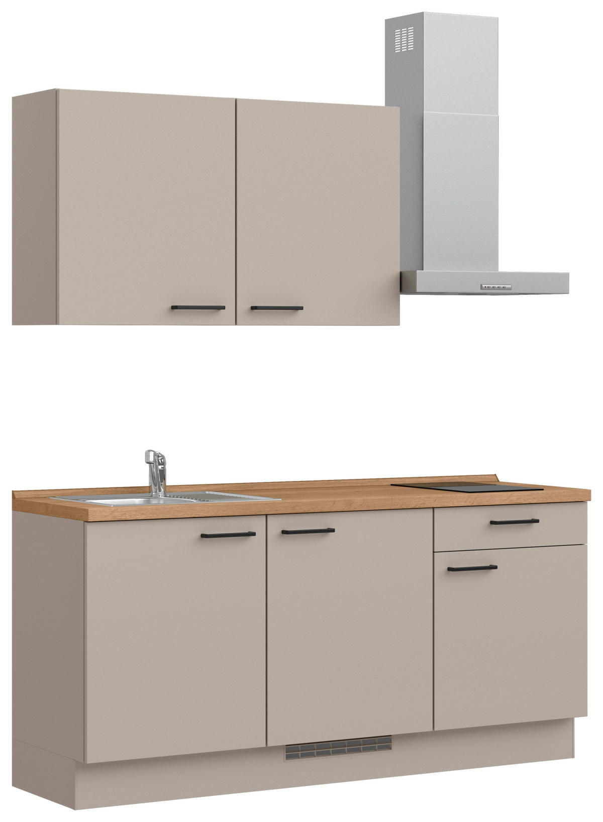KÜCHENBLOCK Easytouch 180 cm  in Eichefarben, Sandfarben  - Sandfarben/Eichefarben, MODERN, Holzwerkstoff/Metall (180cm) - Nobilia