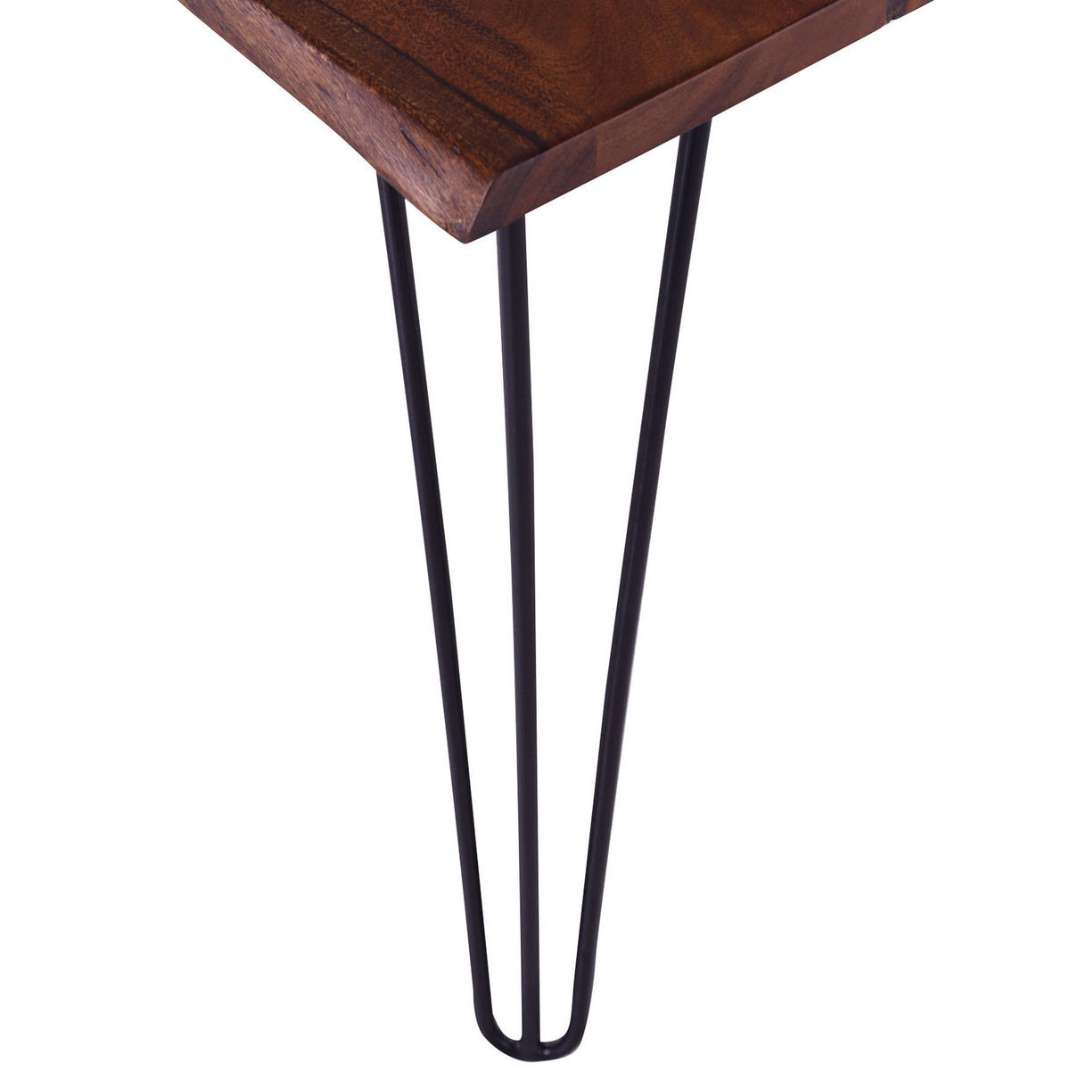 ESSTISCH      - Schwarz/Braun, KONVENTIONELL, Holz/Metall (160/90/76cm) - Milino